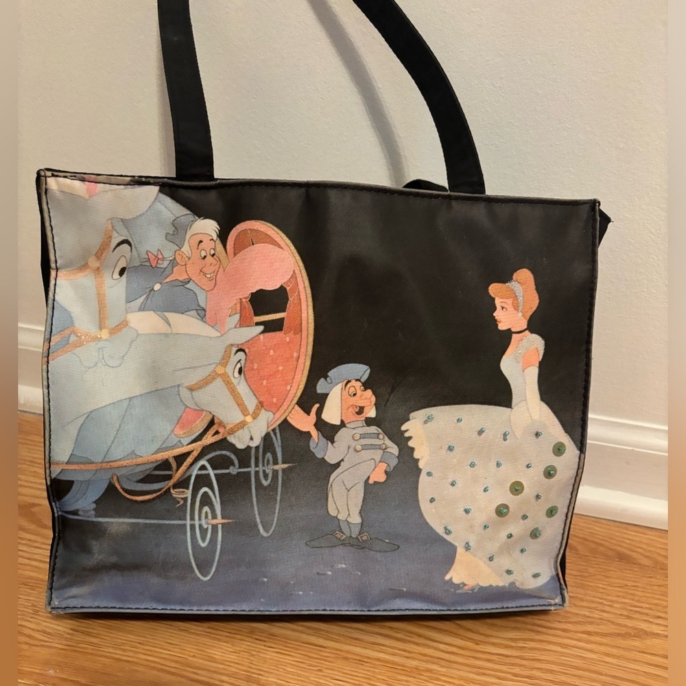 VTG Disney Cinderella Tote/Purse - Sequin Dress - Black - Glitter Trimed